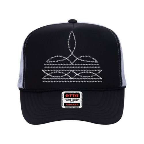 Boot Stitch high crown trucker hat