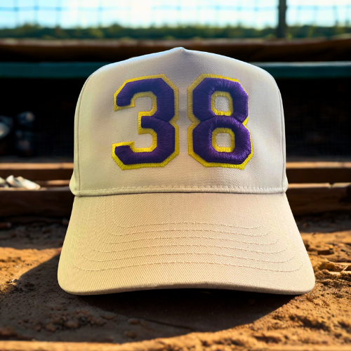 Game Day Number Hat | Custom Puff Embroidered Otto Baseball Cap