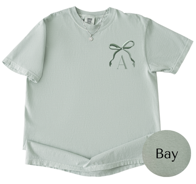 Color-Kissed Bow Tee | Two-Tone Bow Monogram Shirt