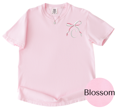 Color-Kissed Bow Tee | Two-Tone Bow Monogram Shirt