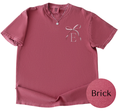 Color-Kissed Bow Tee | Two-Tone Bow Monogram Shirt