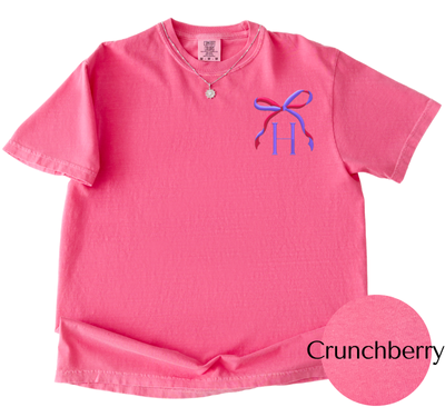 Color-Kissed Bow Tee | Two-Tone Bow Monogram Shirt
