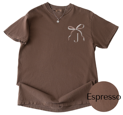 Color-Kissed Bow Tee | Two-Tone Bow Monogram Shirt