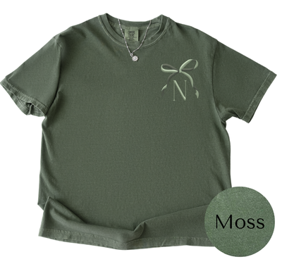 Color-Kissed Bow Tee | Two-Tone Bow Monogram Shirt