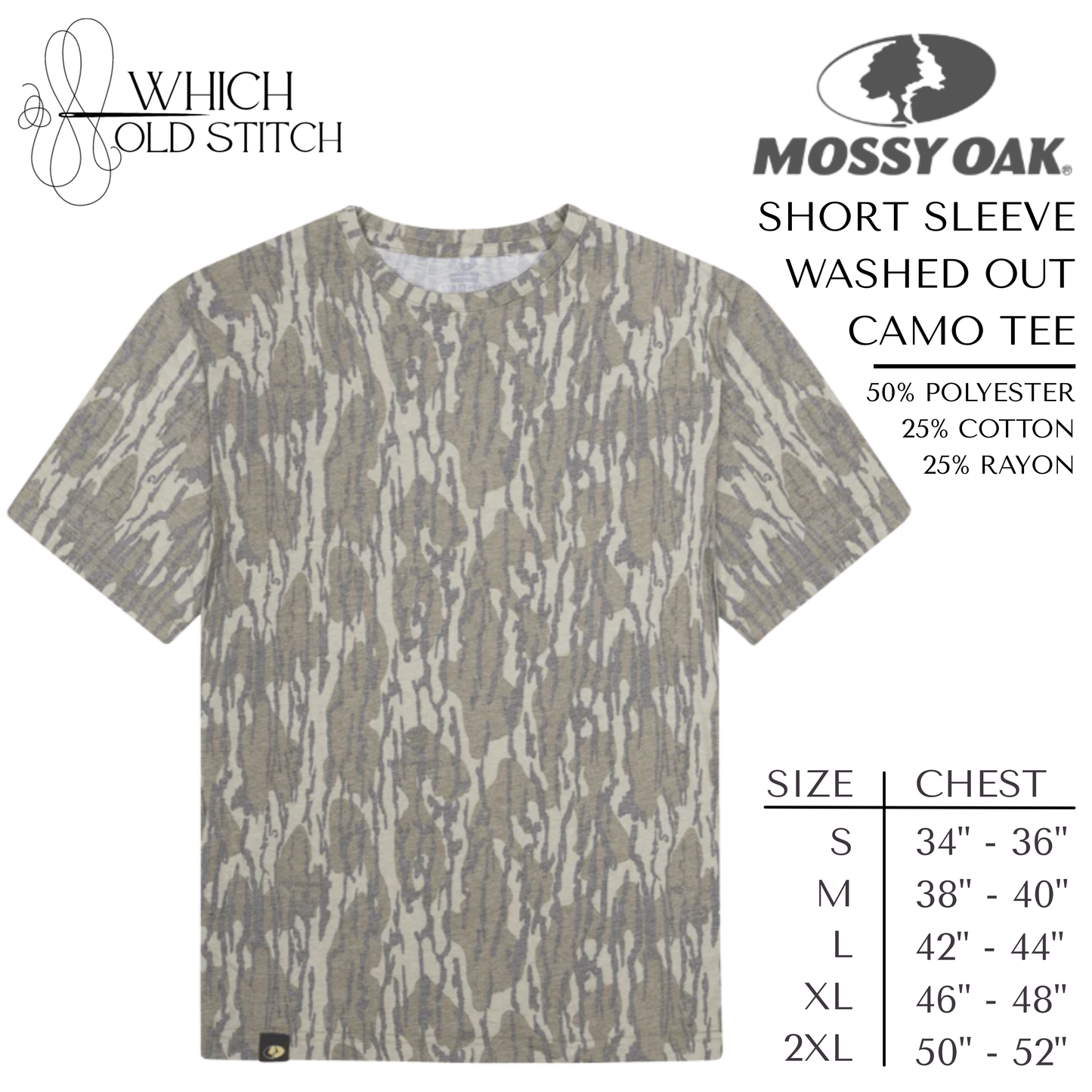 Mossy Oak Washed Out Bottomland Camo Tee