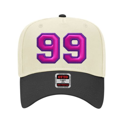 Game Day Number Hat | Custom Puff Embroidered Otto Baseball Cap
