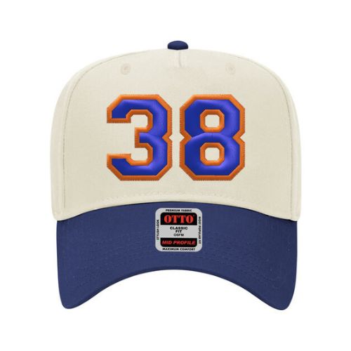 Game Day Number Hat | Custom Puff Embroidered Otto Baseball Cap