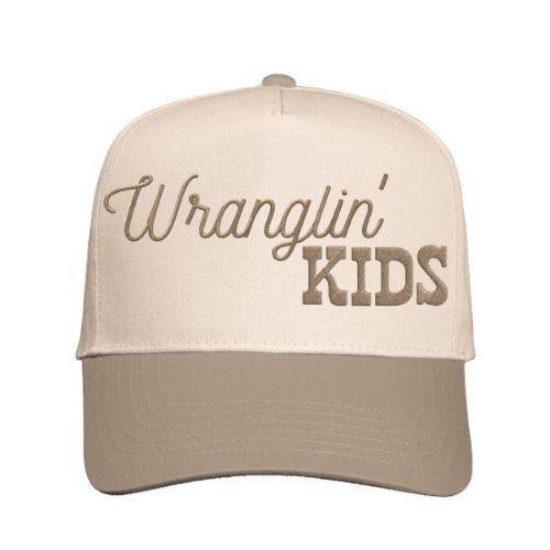 Wranglin’ Kids Hat – Two-tone baseball cap with custom embroidery