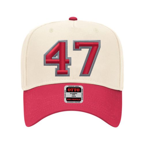 Game Day Number Hat | Custom Puff Embroidered Otto Baseball Cap