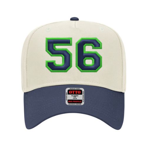Game Day Number Hat | Custom Puff Embroidered Otto Baseball Cap