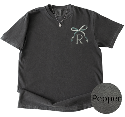 Color-Kissed Bow Tee | Two-Tone Bow Monogram Shirt