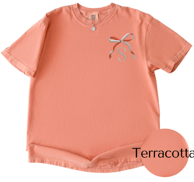 Color-Kissed Bow Tee | Two-Tone Bow Monogram Shirt