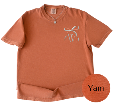 Color-Kissed Bow Tee | Two-Tone Bow Monogram Shirt