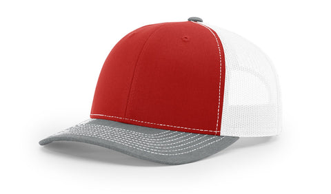Red / White / Heather Grey