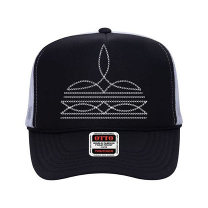 Boot Stitch high crown trucker hat