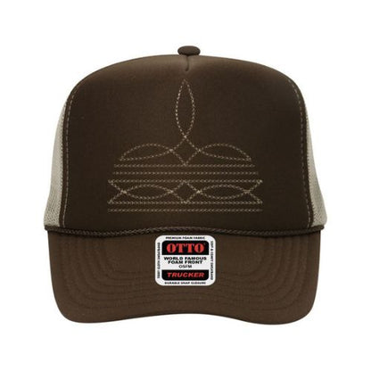 Boot Stitch high crown trucker hat
