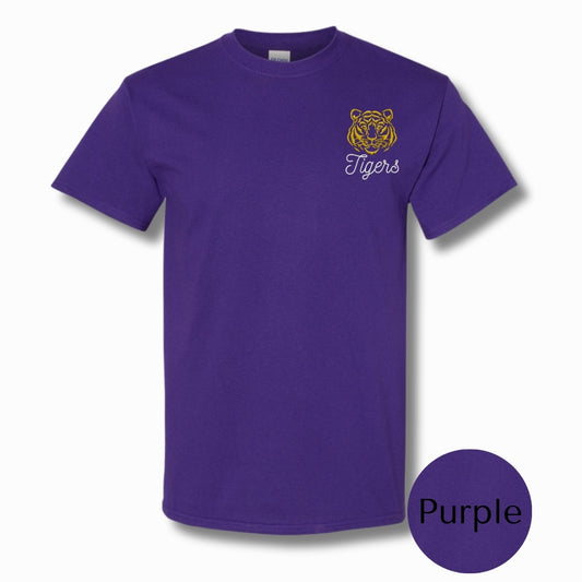 Purrrple & Gold | Embroidered Shirt