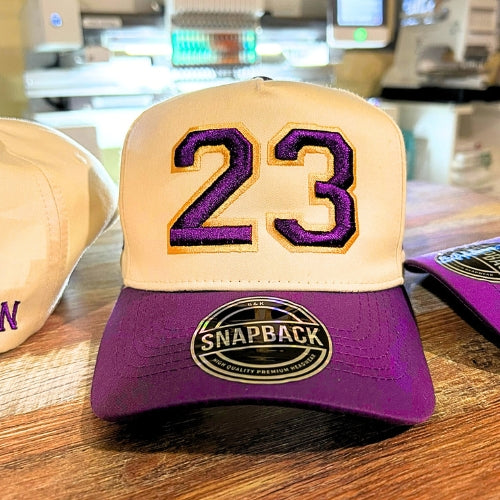 Game Day Number Hat | Custom Puff Embroidered Baseball Cap