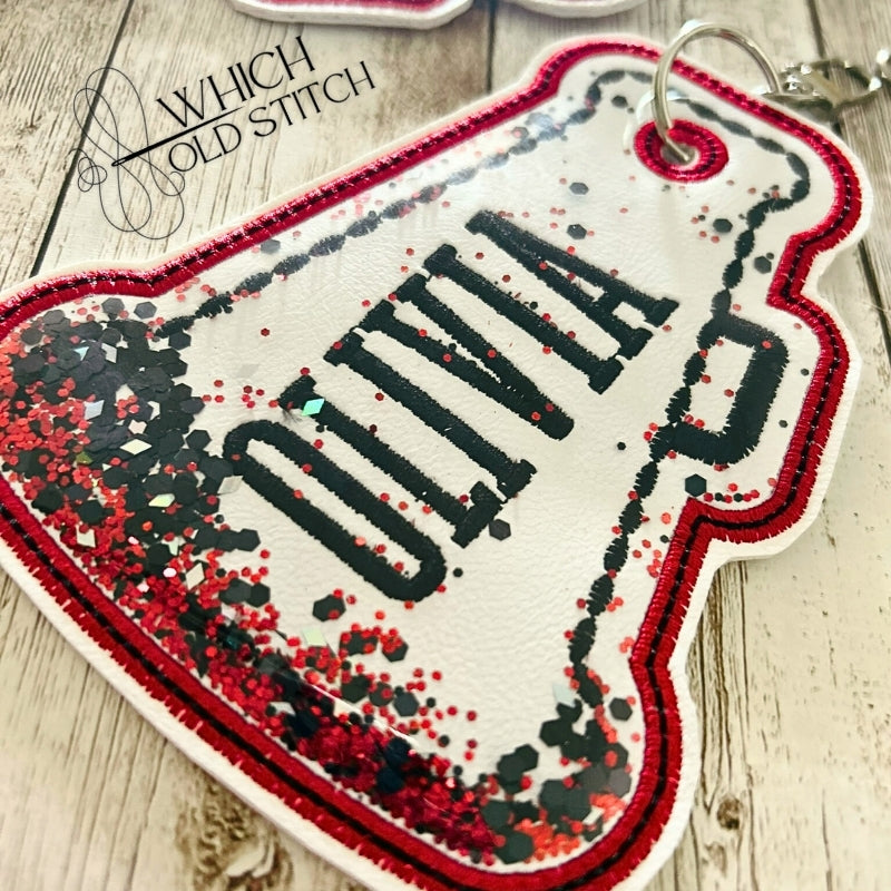 Custom Megaphone Shaker Bag Tag | Personalized Cheer Keychain