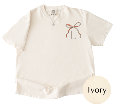 Color-Kissed Bow Tee | Two-Tone Bow Monogram Shirt
