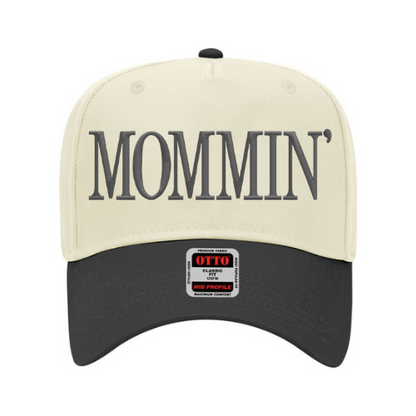 Mommin’ embroidered hat – two-tone mom cap with custom thread color