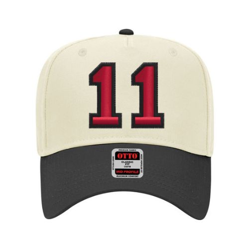 Game Day Number Hat | Custom Puff Embroidered Otto Baseball Cap