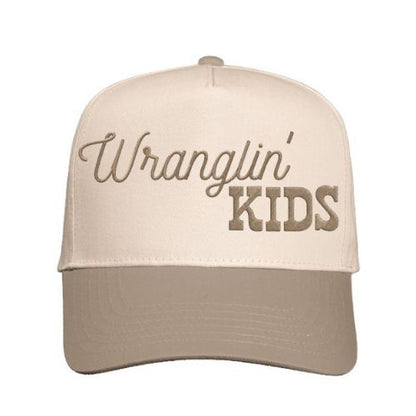 Wranglin’ Kids Hat – Two-tone baseball cap with custom embroidery
