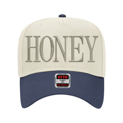 Honey embroidered hat – Two-tone baseball cap with custom thread color
