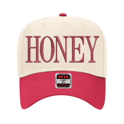 Honey embroidered hat – Two-tone baseball cap with custom thread color